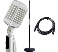 Dynamique Elvis Microphone rétro vintage Rockabilly Set Statif et un Câble