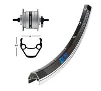 Dynamo de moyeu d''axe plein de roue avant 36 trous 26" ZX19 compatible avec SHI