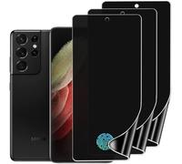 DYNASCO 3 Pièces Protecteur D'écran Anti-Espion pour Samsung Galaxy S21 Ultra, TPU Film Protection Écran de Confidentialité Samsung Galaxy S21 Ultra 5G 6.8" - Sans Bulles, Compatible avec D'empreintes