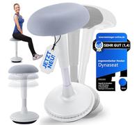 Dynaseat tabouret ergonomique réglable en hauteur pour s'asseoir et se tenir debout (blanc, version 65-85) - Tabouret de bureau oscillant