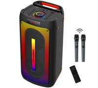 DYNASONIC D30 - Enceinte d'extérieur sans Fil. Haut-Parleur Bluetooth Portable. Stéréo sans Fil. Lecteur de Son Puissant avec lumières LED intégrées. Micro-SD, USB.