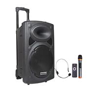 Dynasonic Dynapro Enceinte Sono Portable Amplifiée Puissante 12"/ 700W, Enceinte Bluetooth 2 Microphones sans Fil, TWS, USB/SD, Batterie Longue Durée. Idéale pour Soirées, Karaoké, Événements