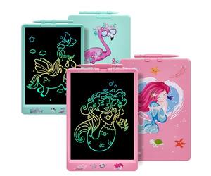 DYNASONIC Lot de 2 planches DYNA-PM Flamant Rose + Sirène) Tablette d'écriture LCD Couleur 10 pouces pour enfants Tableau magnétique pour dessin Jouet éducatif Cadeau pour enfants