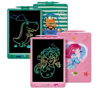 DYNASONIC Lot de 2 tableaux DYNA-PM Dinosaure + Sirène - Tablette d'écriture LCD couleur de 10 pouces pour enfants - Tableau magnétique pour dessin - Jouet éducatif - Cadeau pour enfant