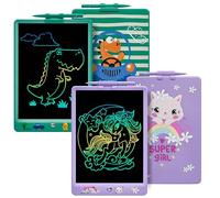 DYNASONIC Lot de 2 tableaux DYNA-PM Flamenco + Sirène - Tablette d'écriture LCD couleur de 10 pouces pour enfants - Tableau magnétique pour dessin - Jouet éducatif - Cadeau pour enfant