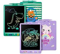 DYNASONIC Lot de 2 Tablettes d’Écriture LCD 10 Pouces pour Enfants - Ardoise Électronique pour Dessiner et Écrire, Tablette de Dessin Réutilisable, Jouet Éducatif Fille et Garçon
