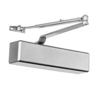 Dynasty Hardware Ferme-porte hydraulique robuste de grade 1, fermeture automatique, taille de ressort réglable de 1 à 6, conforme à l'ADA, montage en surface, aluminium pulvérisé, série 8500