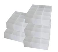 DYNASUN Kit 5X PP-51H-A Boîte Transparente Multifonction 12 Compartiments Organisateur Armoire Tiroir Séparateur de Tiroir Récipient pour Soutien-Gorge, sous-vêtements, Chaussettes