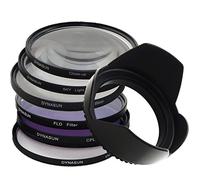 DynaSun Kit de filtres comprenant un filtre polarisant circulaire, un filtre skylight, un cache-objectif, un filtre UV, un filtre STAR à 4 points en croix, un filtre à macro gros-plan, un filtre à conversion fluorescente et un pare-soleil pour appareils photo Canon Nikon Pentax Olympus Samsung Sony Panasonic Fujifilm 82 mm