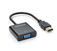 dynattenik BridgeAV Série - Adaptateur Convertisseur HDMI vers VGA avec Audio | Full HD 1080p | pour Professionnels, Étudiants, Présentations, Conférences et Home Cinéma - Couleur Noire