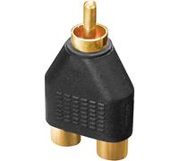 Dynavox Adaptateur RCA plaqué Or, 2 embrayages vers 1 mâle Noir