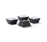 Dynavox Amortisseur Silicone EDS32, Lot de 4 Pieds Anti-Vibrations universels pour Hi-FI, Enceintes, amplificateurs, platines vinyles, Fixation adhésive 3M, Noir