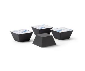 Dynavox Amortisseur Silicone EDS32, Lot de 4 Pieds Anti-Vibrations universels pour Hi-FI, Enceintes, amplificateurs, platines vinyles, Fixation adhésive 3M, Noir
