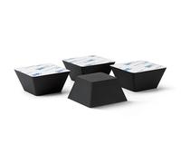 Dynavox Amortisseur Silicone EDS50, Lot de 4 Pieds Anti-Vibrations universels pour Hi-FI, Enceintes, amplificateurs, platines vinyles, Fixation 3M, Noir