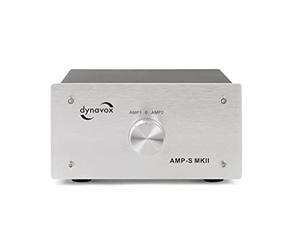 Dynavox AMP-S MK II, Pupitre de sélection ampli/Enceinte, Chassis en métal, Plastron de 4 mm en Aluminium, Bornes à Visser et fiches Bananes, Coloris argenté