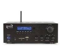Dynavox Ampli stéréo Compact VT-80 MK Noir, borniers à Visser pour 4 Haut-parleurs, télécommande Commande Uniquement pour Les entrées numériques (USB, Carte SD), antenne BT et Radio intégrés