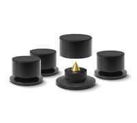 Dynavox BA-4 Highend Absorber Lot de 4 Haut-parleurs réglables en Hauteur avec Pointes en Laiton, atténuation de la résonance pour Enceintes et appareils Hi-FI, boîtier en Aluminium, Noir
