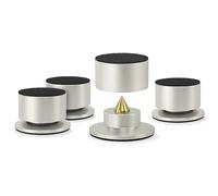Dynavox BA-4 Lot de 4 absorbeurs Haut de Gamme, découpleurs de Haut-parleurs réglables en Hauteur avec Pointes en Laiton, atténuation de la résonance pour Enceintes et appareils Hi-FI, boîtier en