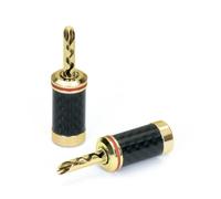 Dynavox Bananes Hohlstecker Carbon Griffhülse 2er Set Bananes Stecker Vergoldé