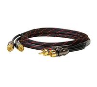 Dynavox Câble stéréo RCA Perfect Sound, approprié pour appareils audio possédant une connexion RCA comme par ex. Amplificateur, lecteur CD, coloris noir/rouge, connecteurs dorés, longueur 1,5 m