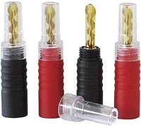 Dynavox Ensemble De Connecteurs Banane Haut De Gamme 2 X Rouge / 2 X Noir