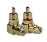 Dynavox Lot de 2 connecteurs RCA coudés plaqués Or