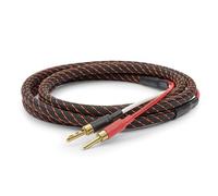 Dynavox Perfect Sound Flex, câbles de haut-parleur HiFi extrêmement flexibles avec fiches bananes creuses plaquées or, transmission de signal sans perte, cuivre OFC de haute pureté, paire, longueur 2m