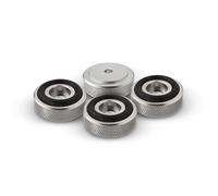 Dynavox Lot de 4 Pieds moletés en Aluminium pour appareils HiFi tels Que Haut-parleurs, amplificateurs et platines - Argenté