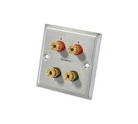 Dynavox Prise murale pour haut-parleurs 4 borniers pour fiches banane Acier inoxydable Import Allemagne