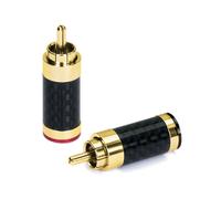 Dynavox Lot de 4 fiches RCA en carbone plaqué or