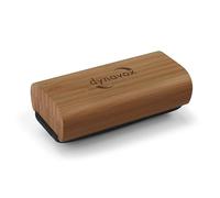 Dynavox Puk SP120 Brosse en Velours/Bambou pour Un Nettoyage Doux du Vinyle, Livrée dans Pochette de Rangement, Bambou Marron