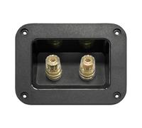 Dynavox Bornier de connexion 204610 G – 2 bornes dorées, isolation transparente, jusqu'à 6 mm²