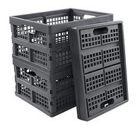 Dynko Caisse Pliable Rangement Plastique, Ensemble de 3 BoîTe Pliante Plastique