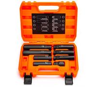 Dynofit Kit de 8 outils de démontage de verrouillage de roue, écrous de verrouillage métriques SAE pour enlever facilement les écrous cannelés et hexagonaux sur les roues de rechange et d'usine