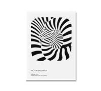 DYNOMR XYBEMJ BBAUER Victor Vasarely zèbre affiches noir et blanc Wall Art abstrait zèbre toile peinture Victor Vasarely imprime pour la décoration d’intérieur photo 50x70cm sans cadre