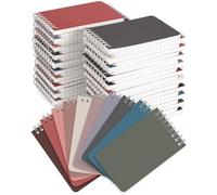 Dynta Small Top Lot de 50 carnets à spirale 7,6 x 12,7 cm, mini blocs de 10 blocs colorés Morandi pour la maison, l'école, l'université, le bureau, le travail, les voyages, 60 feuilles/120 pages