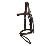 Dy'on Bridon Working Collection Muserolle d'équitation combinée avec mousquetons - Full/WB - Marron