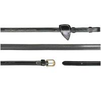 Dy'on D-Collection - Rênes en Caoutchouc 1/2'' (13 mm), Pur Sang - Noir