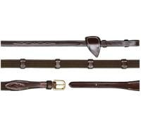 Dy'on Rênes à Sangle 5/8 (16 mm) avec 9 Arrêtoirs en Cuir, Marron, Pur-Sang, Collection D - 1 pcs