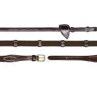 Dy'on Rênes en sangle avec 9 passants en cuir 5/ 8" (16mm) D Collection Marron Cob