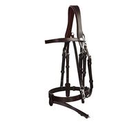 Dy'on Trense Working Collection Muserolle combinée avec mousquetons - Poney - Marron