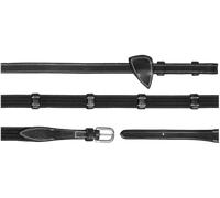 Dy'on Working by Dyon - Rênes en Toile 5/8'' (16 mm) avec 9 Crans en Cuir, Pur Sang - Noir