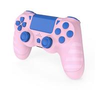 DYONDER Manettes PS4 sans fil pour PS4/Pro/Slim et PC - Batterie 1000 mAh, capteur de mouvement 6 axes, prise audio (rose)