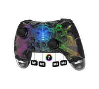 DYONDER Switch Manette sans fil Switch Pro pour Switch/Switch Lite/Switch OLED, manette de jeu sans fil pour PC/iOS/Android avec RVB/programmable/contrôle de mouvement/vibration/Turbo/réveil (noir)