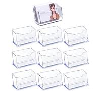 DYOUen Lot de 10 porte-cartes de visite en acrylique transparent pour cartes de visite, cartes de visite, pour bureau ou comptoir, maison