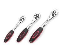 DYOUen Lot de 3 cliquets réversibles 1/4", 3/8", 1/2" - 72 dents - Denture fine avec poignée ergonomique