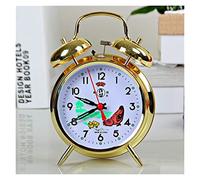 DYPASA Réveil Rond Rond rétro métal réveil réveil Horloge mécanique réveil horloges, Or Réveil numérique (Size : 12cm)