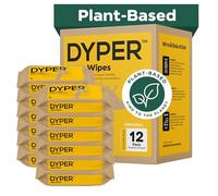DYPER Lingettes à base de plantes pour tout-petits et bébés, mélange de viscose et de lyocel, hypoallergéniques pour les peaux sensibles, non parfumées, 99 % de lingettes à base d'eau pour le visage