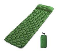 Dyqyym Matelas Gonflable ultraléger pour Camping, Matelas de Couchage, Tapis de Pique-Nique, Voyage en Plein air (Couleur : Bleu Fantaisie) (Vert avec Oreiller)