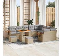 DYRJDJWIDHW 12-Piece Outdoor Patio Furniture Set, Modern Garden Sofa with Removable Cushions, All-Weather Wicker Rattan Sectional Conversation Set for Backyard, Terrace, Beige and Light Gray